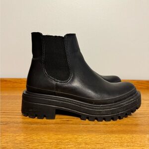 Steve Madden Black Chunky Ankle Boots